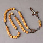 Catholic Rosary Crucifix Vintage Necklace Religious Jewelry & Gift Wooden Beads Classic Rosaries with Cross Jesus Wholesale - Image 4