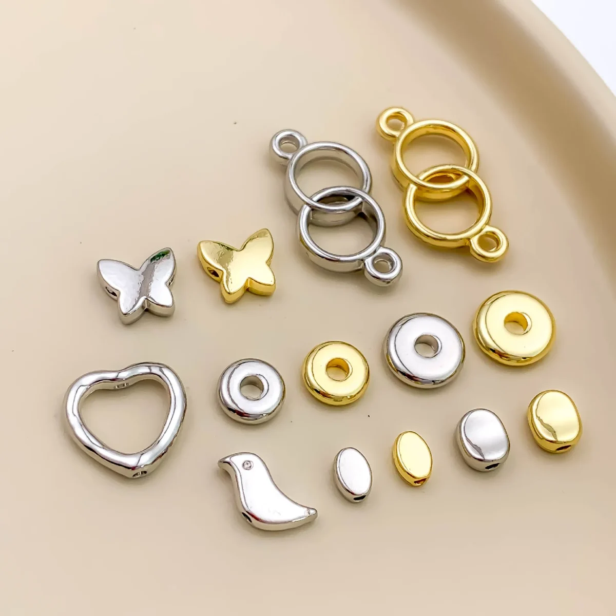 Moyamiya Gold Plated Metal Material Jewelry Clasps Necklace Bracelet Heart Butterfly Beads Loose Handmade DIY Accessories - Image 2