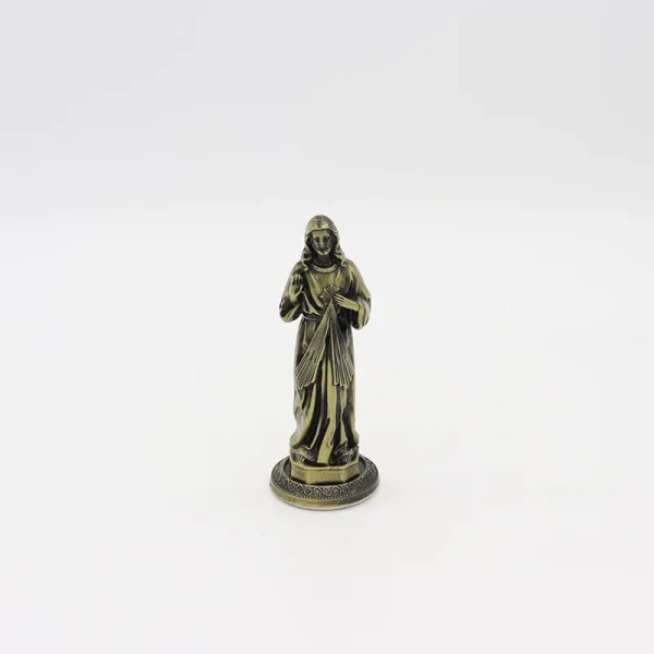 Catholic Statue Beckoning Ancient Green 3D Gold Metal Jewelry Ornaments Home Car Desktop Decorations Crafts Cross Figuri