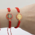 Catholicism Adjustable Woven Bracelet Cross Bracelets Men's Women's Saint Benedict Exorcism Medal Bracelet in Various Colors - Image 3