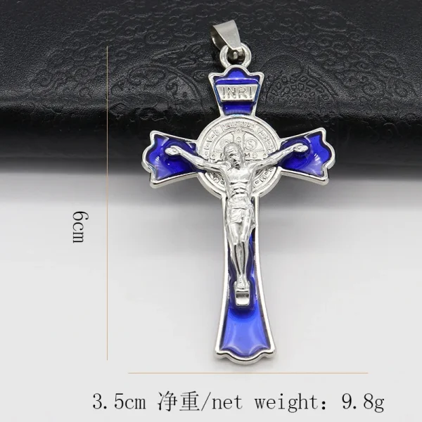 Mecrt Catholic Crucifix Beauty Necklace Keychain Pendant Fashionable Alloy Cross Shell Unisex Source Clothing Pendants C