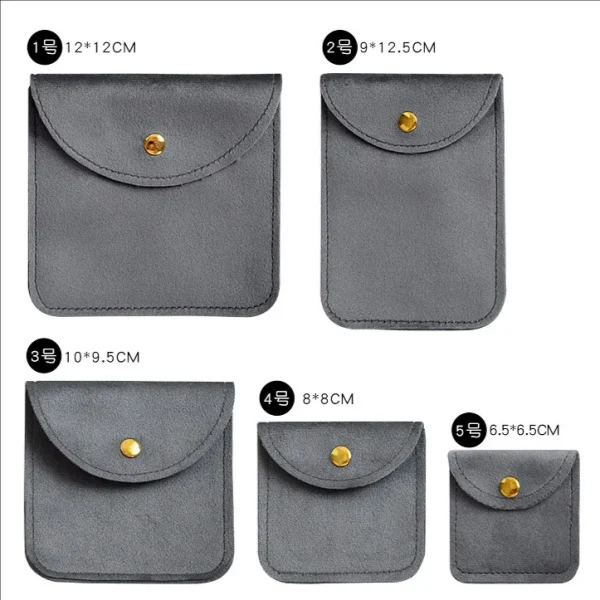 Square Velvet Metal Snap Jewelry Container Small Gift Bag Jewelry Packaging Accessories Storage Catholic Rosary Pouch