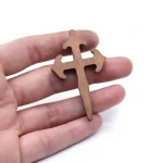 5.3*3.3cm Holy Church Christian Mini Wooden Cross Charms Pendant Necklace Diy Jewelry Accessories Wood Crafts Gift Religious - Image 2