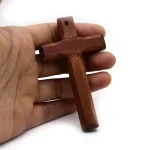 5*8.6cm Black Brown Wooden Cross Intercession Wood Cross Wooden Cross Charm With Hole - Image 3