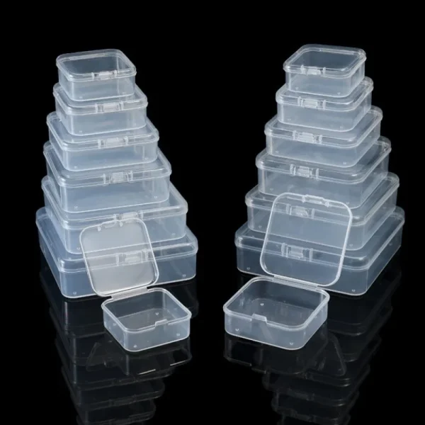 Square PP Plastic Box Jewelry Storage Box Small Parts Organizer Case Rosary Box Catholic Rosary Packaging Storage Contai