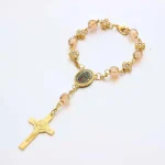 MecrtCatholic Zinc Alloy Rosary Charm Bracelet Religious Bead Cross Eucharist Baptismal Ornament Crucifix Christian Gifts Unisex - Image 4