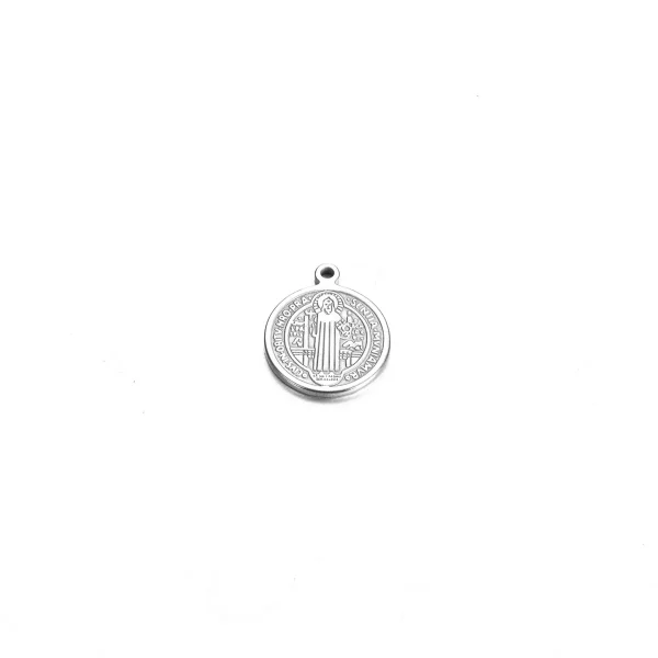 Catholic Stainless Steel Three-dimensional Pendant St. Benedict Exorcism Prayer Holy Relic DIY Jewelry Accessories