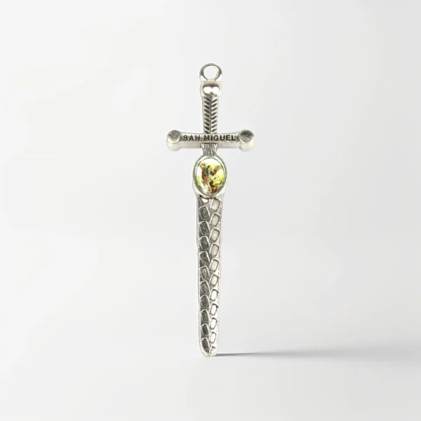 Mecrt Catholic Jewelry Zinc Alloy Saint Michael Pendant Cross Sword Pendant Archangel Michael Christian Religious