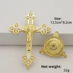 Mecrt Creative Gold-Plated Metal Crucifix Ornaments Catholic Cross Decorative Items for Home Office Christmas Elegant Desk - Image 3