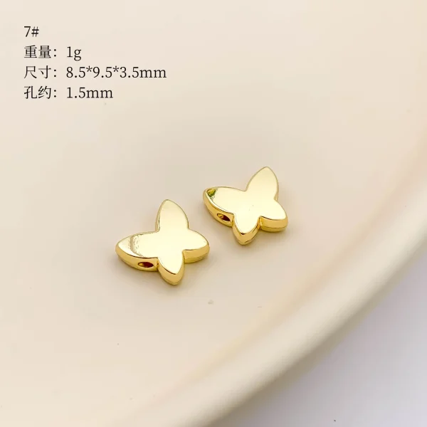 Moyamiya Gold Plated Metal Material Jewelry Clasps Necklace Bracelet Heart Butterfly Beads Loose Handmade DIY Accessorie