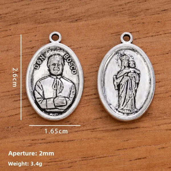 Religious Catholic Priest Round Alloy Pendant Necklace and Bracelet DIY Charms