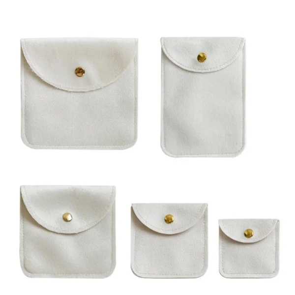 Square Velvet Metal Snap Jewelry Container Small Gift Bag Jewelry Packaging Accessories Storage Catholic Rosary Pouch