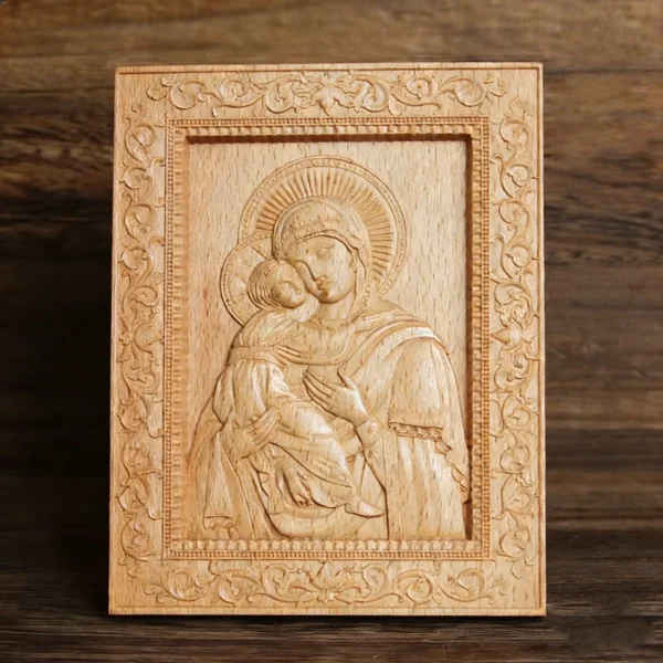 Relief Crafts Catholic YS Holy Image Family Craft Pendants Beech Wood Rectangle Relief Christmas Gift
