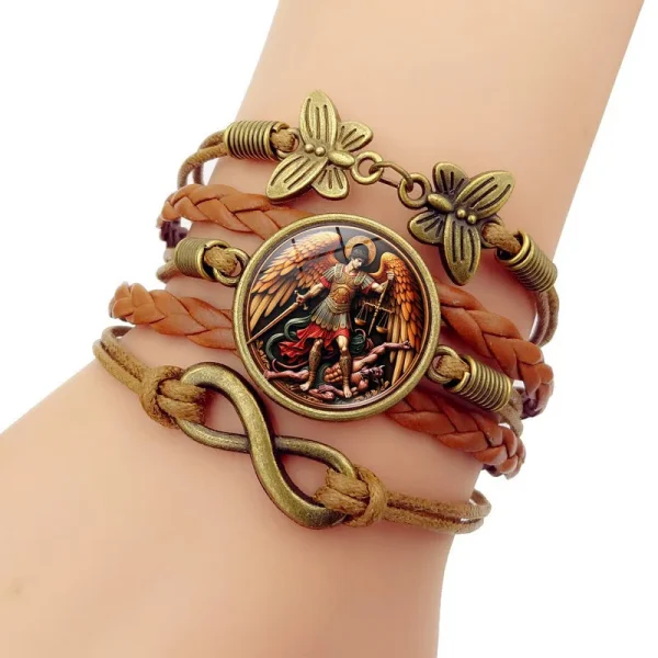 Archangel Michael St. Michael Multi-layer Woven Braceletretro Butterfly Infinity Symbol Bracelet