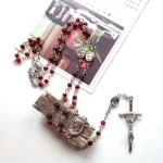 Hot Sell Catholic Rosaries Religious Rosary Necklace Red Glass Beads Cross Necklace for Prayer - Image 2
