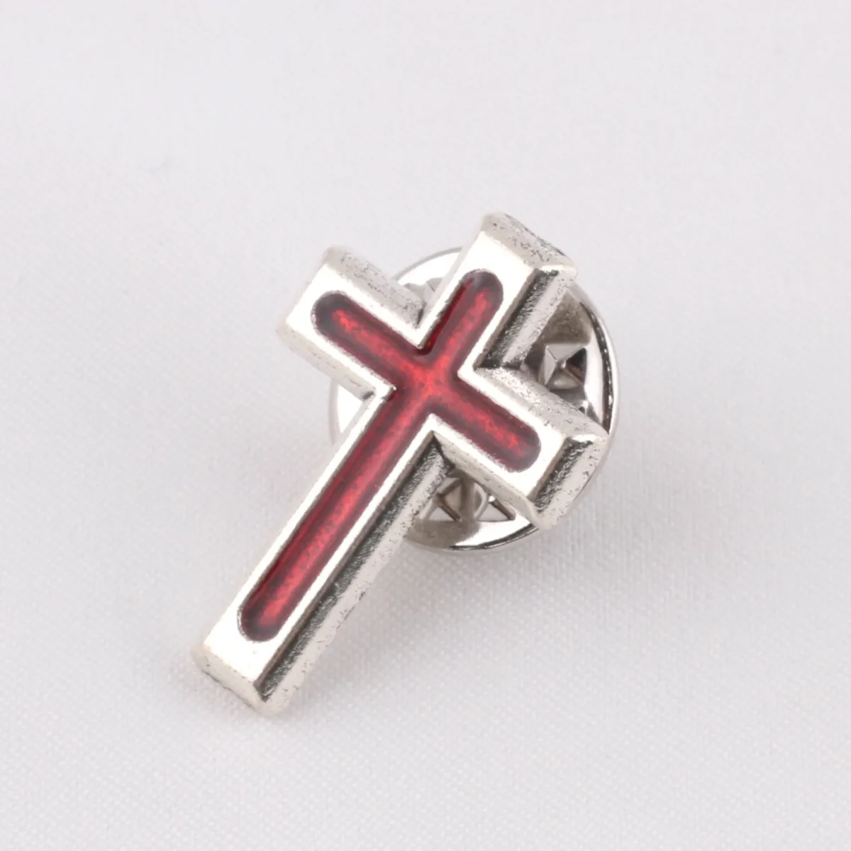 Classic Cross-Shaped Shirt Brooches Blue Red Enamel Pins for Handbag Backpack Badge-for Wholesale Main Material Alloy Jewelry - Image 4
