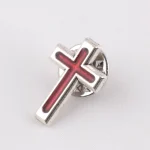 Classic Cross-Shaped Shirt Brooches Blue Red Enamel Pins for Handbag Backpack Badge-for Wholesale Main Material Alloy Jewelry - Image 4