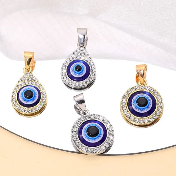2023 New Drip Process Accessories Diamond-encrusted Eyeball Alloy Accessories Gold Necklace Accessory Pendant