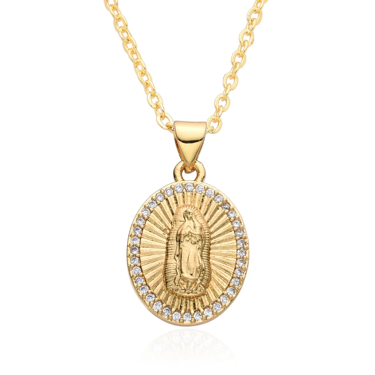 Golden Religious Pendant Virgin Mary Religious Pendant Necklace Popular Fashion Jewelry - Image 4