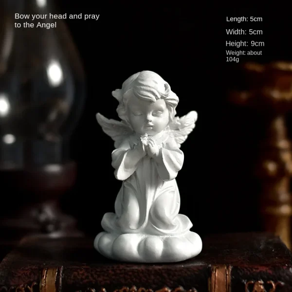 Catholic Communion Baptism Products Angel Ornament Resin Girl Heart Sculpture Tabletop Decorations