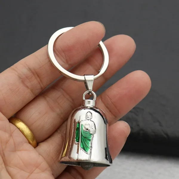 Vintage Small Metal Bell Guadalupe Pendant for Car Bag Decoration Jewelry Keychain Accessories