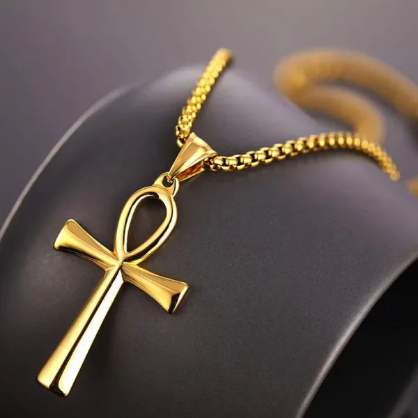 Catholicism Religious Jewelry Gold Plated Stainless Steel Cross Necklace Gold Plated for Gifts