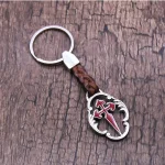 Wholesale Red Cross Pendant Key Ring Leather Metal Religious Keychain for Gift - Image 2