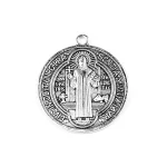 Zinc Alloy Jewelry Accessories Hanging Single Ring Metal Saint Benedict Pendant Exorcism Catholicism