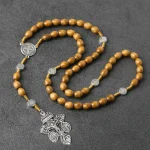 [in Stock] Catholic Cross Rosary Necklace Christianity Pardon Pendant 8*10mm Easter Atonement Souvenir Forgive Jewelry Wholesale - Image 4