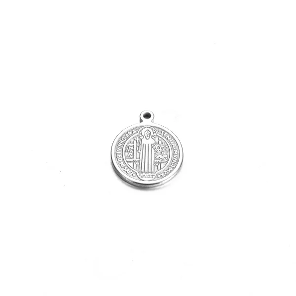 Catholic Stainless Steel Three-dimensional Pendant St. Benedict Exorcism Prayer Holy Relic DIY Jewelry Accessories