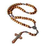 Catholic Rosary Beads Vintage Rosary Cross Wood 3Colors 10mm Religious Handmade Pendant Jesus Gifts Wholesale - Image 3