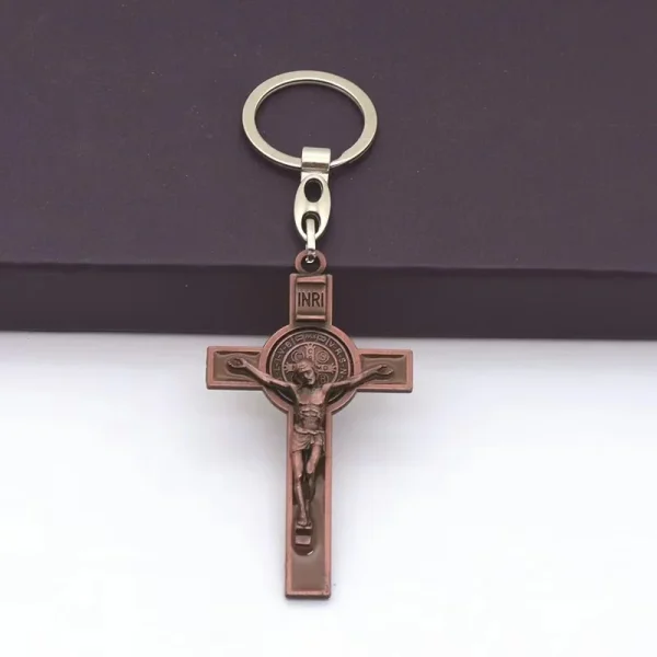 Catholic Christian Jesus Key Ring Car Keychains Women Men Gift Charms Handbag Pendant Cross KeyChains