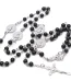 Handmade Oval Pearl Beads Crucifix Catholicism Religious Wedding Rosaries Necklace