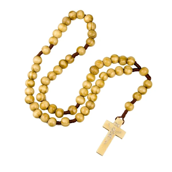 Mecrt Cheap Catholic Rosary 10mm Pine Wooden Beads Jewelry Christmas Gift Easter Church Prayer Beads Wholesale