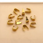 Stainless Steel Golden Melon Seed Fork Wrong Mouth Real Gold Electroplated Pendant Buckle Necklace Accessory Clasp DIY Jewelry - Image 2