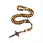 Catholic Rosary Necklace Wooden Beads Cross Jesus Crucifix Decade Paternoster Beads Custom Personalized Rosaries - Image 3
