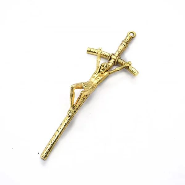 Mecrt 14*5cm Jesus Crucifix Christian Silver Gold Zinc Alloy Catholics Holding Plated Cross Christian Gifts