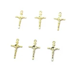 3*1.7cm Diy Accessories Religious Small Stainless Steel Gold Plated Jesus Crucifix Pendant - Image 3