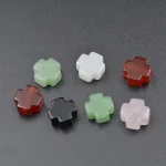 Natural Agate Rough Cross Smooth Semi-Precious Chalcedony Pendant Versatile Jewelry Accessory Multiple Colors Available