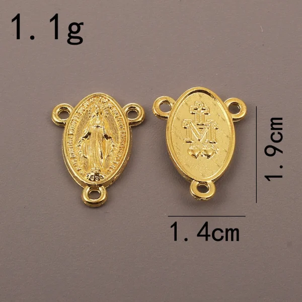 Catholic Commodity Accessories, Golden Triangle, Oval Tee Pendant, Retro Jewelry Pendant, Rosary Necklace Pendant.