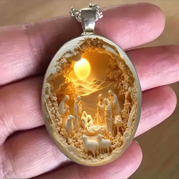 Catholic Necklace Alloy Glass Necklace for Daily Wear and Special Occasions Like Christmas Easter Anniversaries