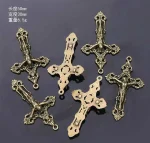 Mecrt Catholic Jewelry Accessories Virgin Mary Triangle Connector Charms Cross Pendant Raft Alloy Jewelry Necklace Anklet - Image 6