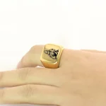 Catholic Jesus Ring Picture Christ Titanium Steel Square Glossy Stainless Steel Christian Rings Gold Black Ring Wholesale - Image 2