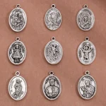Religious Catholic Priest Round Alloy Pendant Necklace and Bracelet DIY Charms - Image 3