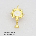 JHS Holy Light Alloy Plating Brooch Button Clothing Accessories Cufflinks Hat Decorative Fun Creative Jewelry Waist Pin - Image 4