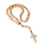Cheap Catholic Wood Grain Rosary with Wooden Beads and Jesus Cross Religious Jewelry for Christ Followers Wholesale - Image 6