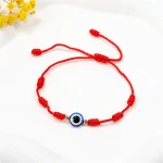 Explosive Devil's Eye Bracelet Turkish Blue Eye Bracelet Adjustable Red Rope Braided Devil's Eye Bracelet - Image 2