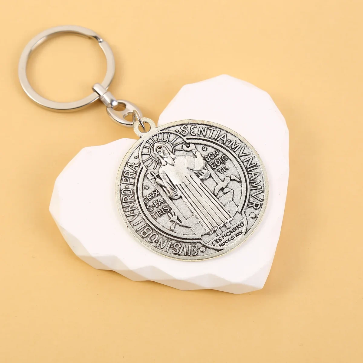 Religious Jewelry Catholic St. Benedict's Keychain Pendant Zinc Alloy Large St. Benedict's Jewelry Wholesale - Image 5