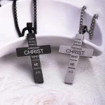 Stainless Steel Personalized Crosses Engraved Pendants Gold Plated Christ Pendant Wholesale - Image 2