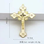 Christian Wall Hanging Cross Golden Jesus Crucifix Large Size 122x85mm Red White Soft Enamel Catholic Cross Pendant Gift - Image 3